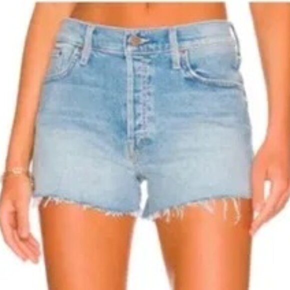 MOTHER Women's Blue The Scapper Cut Off Fray Denim‎ Shorts - Size 27 - Picture 9 of 9